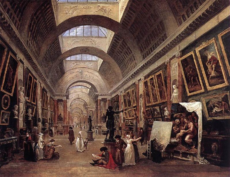 ROBERT, Hubert Design for the Grande Galerie in the Louvre QAF Norge oil painting art